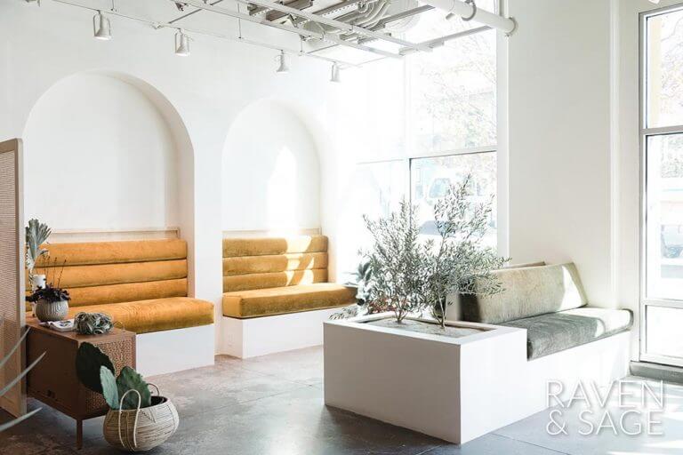 Waiting area with multiple couches