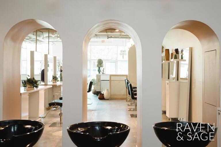 Three arches and rinse stations