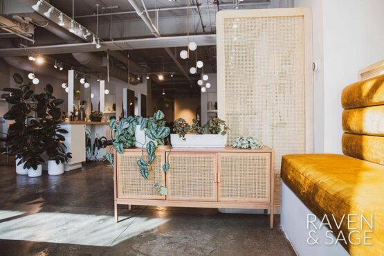 Reception area at Raven & Sage Salon