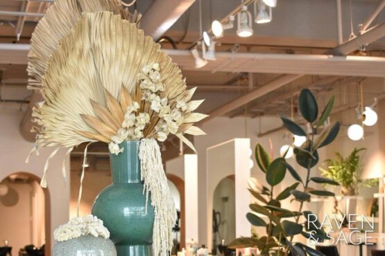 Decor and plants at Raven & Sage Salon San Diego
